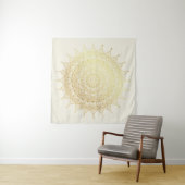Tenture Elégant or sur Crème Floral Henna Mandala (En situation (horizontale))
