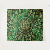 Tenture Élégant or vert Mandala Floral (Devant (Horizontal))
