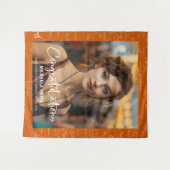 Tenture Elegant Orange Math Congratulations Photo Graduate (Devant (Horizontal))