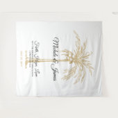 Tenture Elégant Palm Arbre d'or Mariage tropical (Devant (Horizontal))