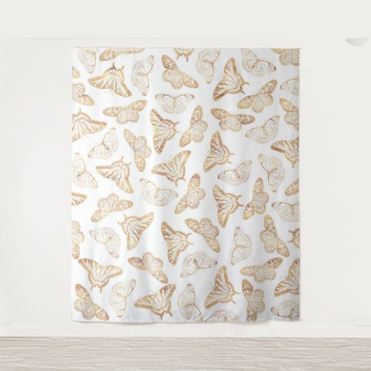 Tenture Élégant papillon Parties scintillant or (Devant)