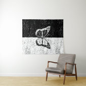 Tenture Élégant Papillon Stars Noir Blanc Jour et nuit (En situation (horizontale))