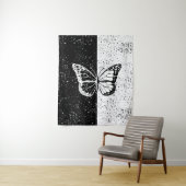 Tenture Élégant Papillon Stars Noir Blanc Jour et nuit (En situation)