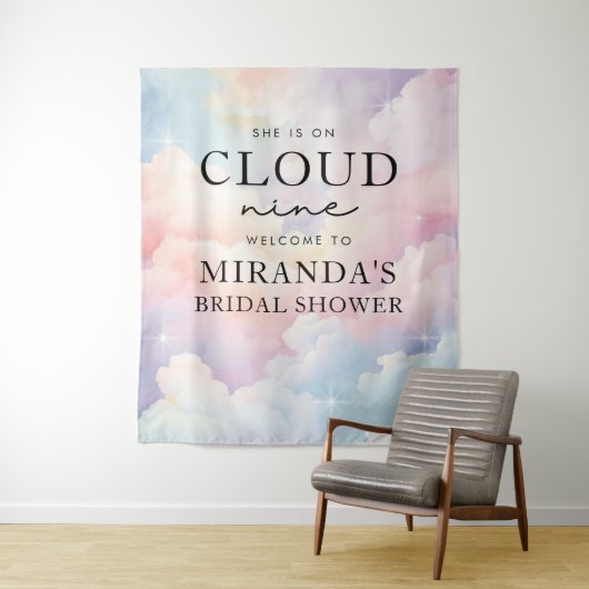 Tenture Elégant Pastel Elle est sur Cloud Neuf Fête des ma (En situation)