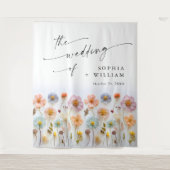 Tenture Élégant Pastel Pink Boho Fleur sauvage Mariage (Devant)