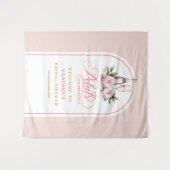 Tenture Elegant petals and prosecco bridal shower banner (Devant (Horizontal))