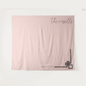 Tenture Elegant Pink Geometric Calligraphy (Devant (Horizontal))