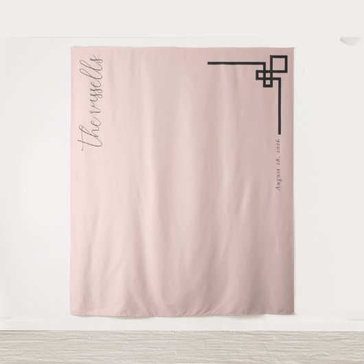 Tenture Elegant Pink Geometric Calligraphy (Devant)