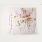 Tenture Elegant Pink & Gold Coquette Sweet 16th Backdrop (Devant (Horizontal))