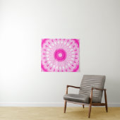Tenture elegant pink white floral decor mandala pattern (En situation (horizontale))