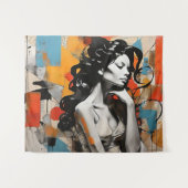 Tenture Elégant Pose Abstraite femme peinture portrait (Devant (Horizontal))