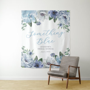 Tenture Élégant quelque chose Blue Floral Fête des mariées
