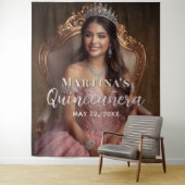 Tenture Elegant Quinceañera Tapestry Photo Backdrop (En situation)