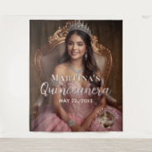 Tenture Elegant Quinceañera Tapestry Photo Backdrop (Devant)