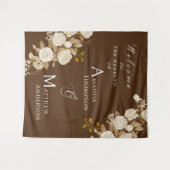 Tenture Élégant Rose chic Monogramme Brown (Devant (Horizontal))