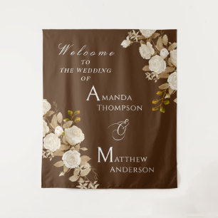 Tenture Élégant Rose chic Monogramme Brown