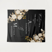 Tenture Élégant Rose chic Monogramme noir (Devant (Horizontal))