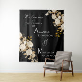 Tenture Élégant Rose chic Monogramme noir (En situation)