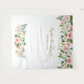 Tenture Elégant rose Fleurs Mariage Photo Booth fond (Devant (Horizontal))