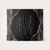 Tenture Élégant Rose Gold Feuille d'Agate Mariage (Devant (Horizontal))