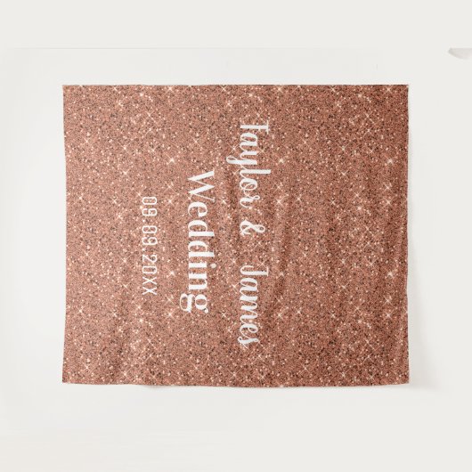 Tenture Elégant Rose Gold Parties scintillant Mariage (Devant (Horizontal))