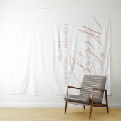 Tenture Élégant Rose Gold Script Calligraphie Mariage blan (En situation (horizontale))