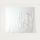 Tenture Élégant Rose Gold Script Calligraphie Mariage blan (Devant (Horizontal))