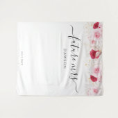 Tenture Elégant rose or Fête des mariées florale fond (Devant (Horizontal))