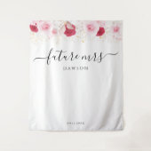 Tenture Elégant rose or Fête des mariées florale fond (Devant)