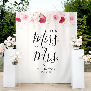 Tenture Elégant rose & or Fête des mariées florale fond