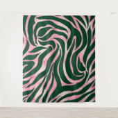 Tenture Elégant Rose vert Parties scintillant or Zebra (Devant)