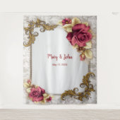 Tenture Elégant Roses rouges Mariage arrière-plan photo (Devant)