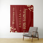 Tenture Elégant Rouge 60e anniversaire de fête Accueil arr (En situation)