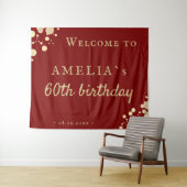 Tenture Elégant Rouge 60e anniversaire de fête Accueil arr (En situation (horizontale))