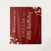Tenture Elégant Rouge 60e anniversaire de fête Accueil arr (Devant)