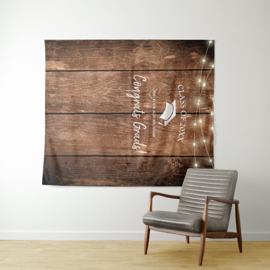 Tenture Élégant Rustique Bois Graduation Photo Contexte (En situation (horizontale))