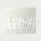 Tenture Elegant Sage Green Wedding Backdrop Tapestry (Devant (Horizontal))