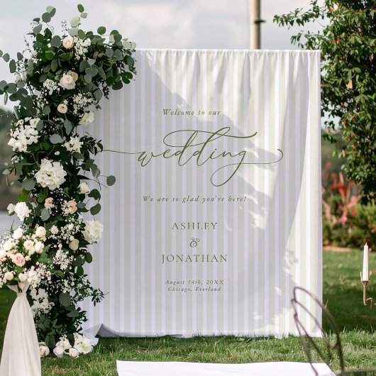 Tenture Elegant Sage Green Wedding Backdrop Tapestry