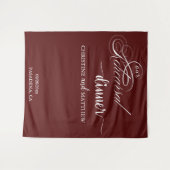 Tenture Élégant Script Burgundy Répétition Dîner Contexte (Devant (Horizontal))