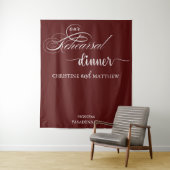 Tenture Élégant Script Burgundy Répétition Dîner Contexte (En situation)