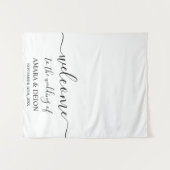 Tenture Elégant script Calligraphy Mariage de table Runner (Devant (Horizontal))