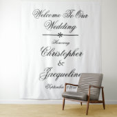 Tenture Élégant Script Chic Mariage Photo Booth Arrière-pl (En situation)