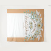 Tenture Élégant script floral de roses blanches pour la do (Devant (Horizontal))