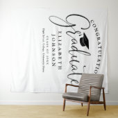 Tenture Elégant Script Graduation Party Photo fond (En situation (horizontale))