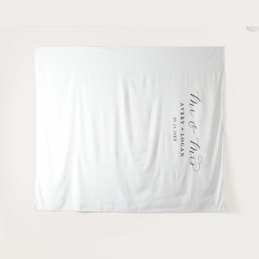 Tenture Élégant Script M. et Mme Mariage Photo Contexte (Devant (Horizontal))