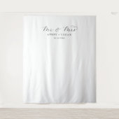 Tenture Élégant Script M. et Mme Mariage Photo Contexte (Devant)
