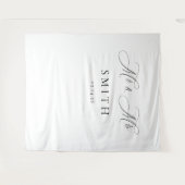 Tenture Elegant Script Minimalist Wedding Photo Backdrop  (Devant (Horizontal))
