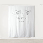 Tenture Elegant Script Minimalist Wedding Photo Backdrop  (Devant)