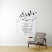 Tenture Elegant Script Wedding Drinks Bar Menu Poster (En situation)
