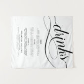 Tenture Elegant Script Wedding Drinks Bar Menu Poster (Devant (Horizontal))